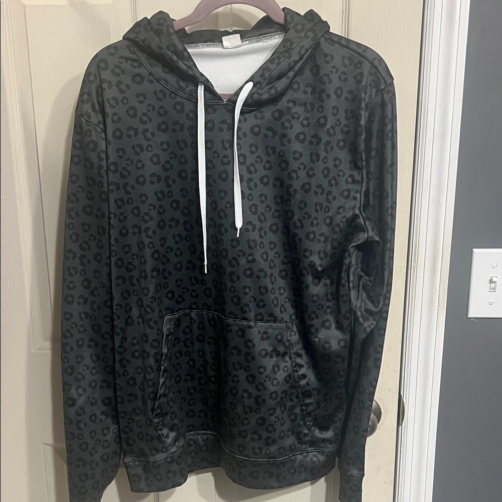 Women’s Black Leopard Print Hoodie